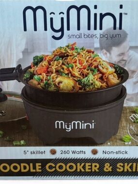 Black Noodle Cooker & 5" Skillet - Non-Stick Electric Cooker